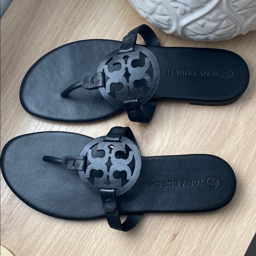Tory Burch Black Logo Sandals